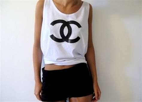 fake chanel crop top|chanel t shirt original.